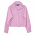 Reimagined Polo Ralph Lauren Striped Shirt, Hand-Ruffled Collar, Pink & Blue Stripe, Oversized, One of a Kind