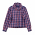 Reimagined Ralph Lauren Plaid Shirt, Hand-Ruffled Collar, Red White & Blue Madras-Style Plaid, One of a Kind