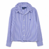 Reimagined Polo Ralph Lauren Striped Shirt, Hand-Ruffled Collar, Royal Blue & White Stripe, One of a Kind