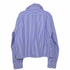 Reimagined Polo Ralph Lauren Striped Shirt, Hand-Ruffled Collar, Royal Blue & White Stripe, One of a Kind