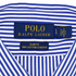 Reimagined Polo Ralph Lauren Striped Shirt, Hand-Ruffled Collar, Royal Blue & White Stripe, One of a Kind