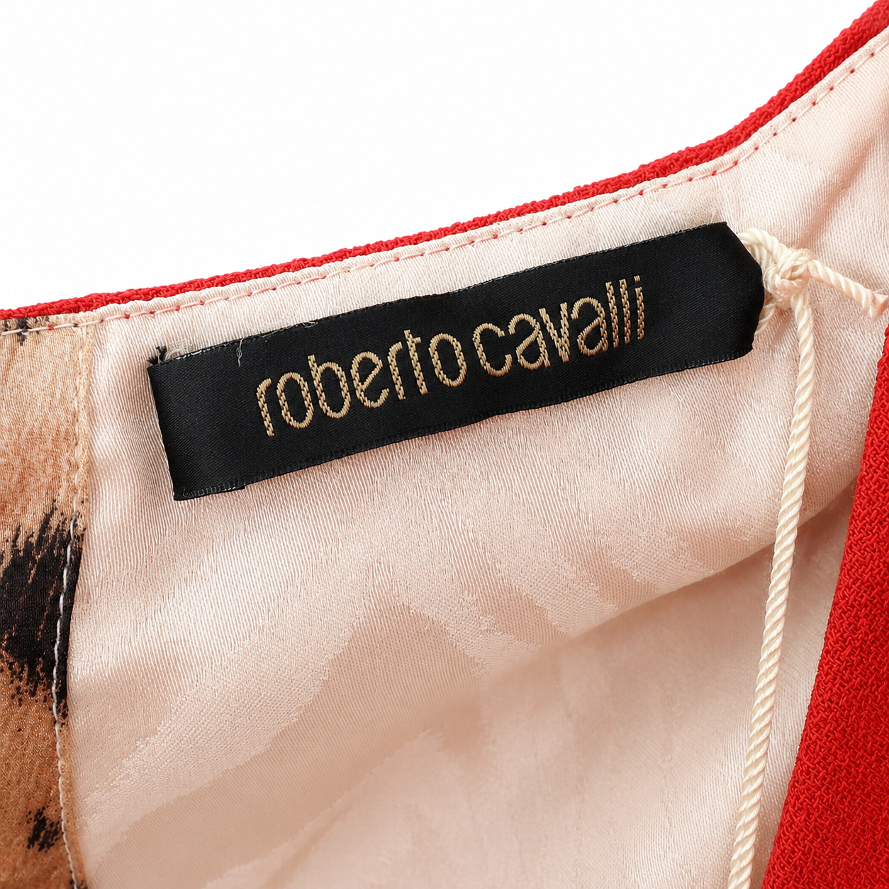 Roberto Cavalli Red Wool Knee-Length Sheath Dress, Ribbed Waist, Sleeveless, New With Tags, IT 44 (US 8)