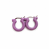 Salvatore Ferragamo Gancini Hoop Earrings, Lilac Enamel, Logo Pierced Earrings