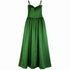 Self-Portrait Green Satin Bandeau Maxi Dress, Corset Bodice with Removable Straps, Drop-Waist Full Skirt, NWT — US 4 / UK 8