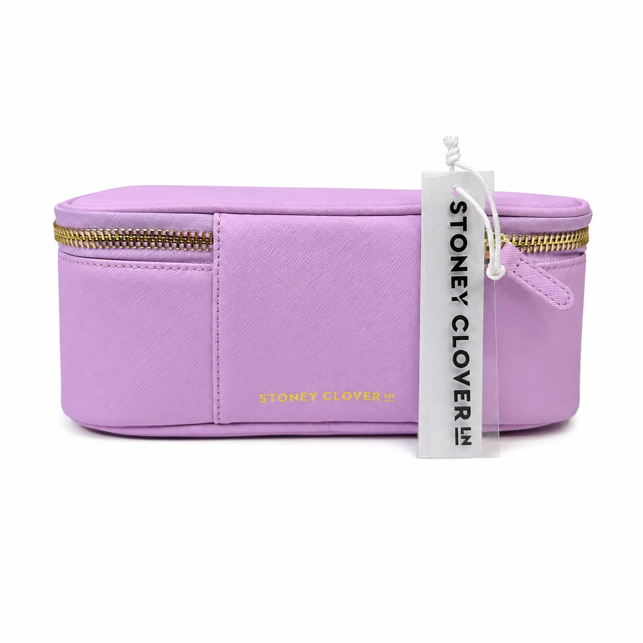 Stoney Clover Lane Saffiano Travel Cosmetic Case, Lilac, Gold Hardware, NWT