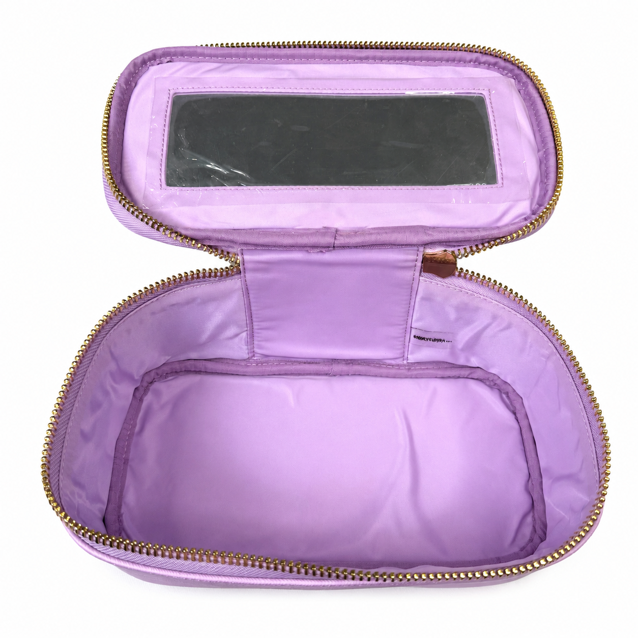 Stoney Clover Lane Saffiano Travel Cosmetic Case, Lilac, Gold Hardware, NWT