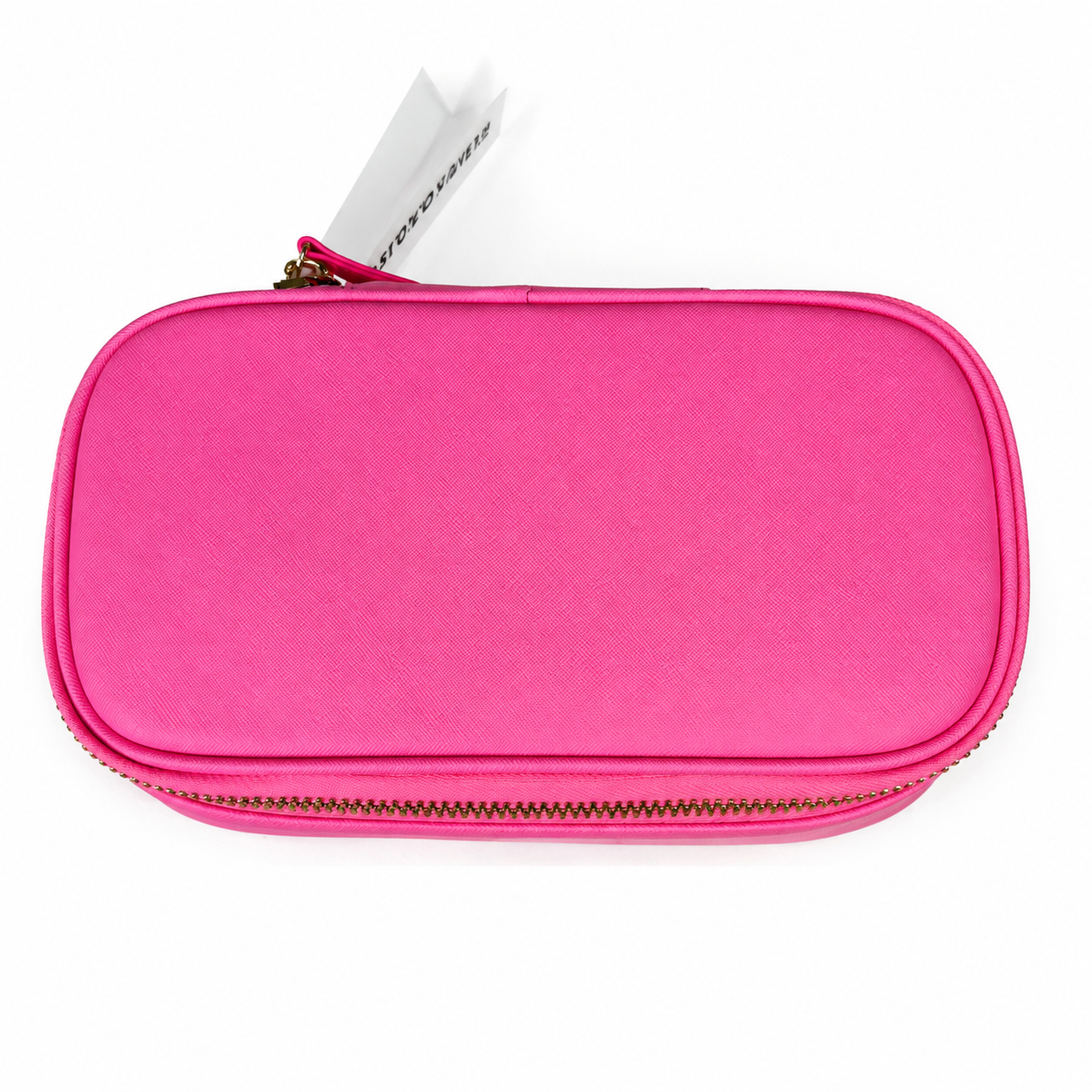 Stoney Clover Lane Saffiano Travel Cosmetic Case, Pink, Gold Hardware, NWT