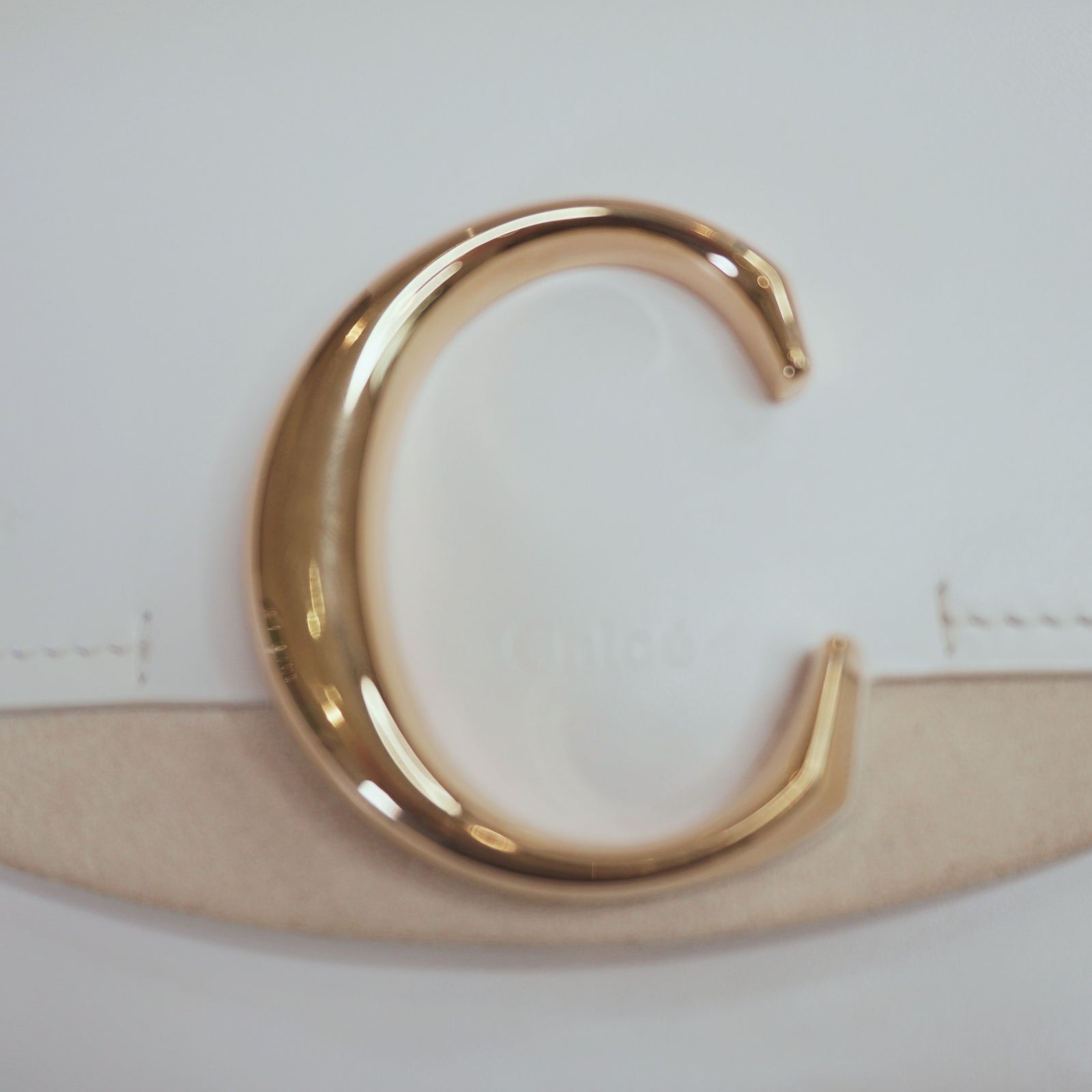 Chloé C Mini Bag, White Leather with Gold 