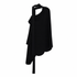 Valentino Black Draped One-Shoulder Cape, Single Long Sleeve, Grosgrain Tie Neck, Made in Italy, Size L