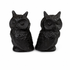 Vintage Cast Iron Owl Bookends, Pair — Black Horned Owls, Detailed Feathers (Mid-Century Estate Find)