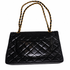 Vintage Chanel Paris Limited Edition Double Flap Bag, Black Quilted Lambskin, Gold-Tone Chain, Made in France