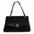 Vintage Chanel Paris Limited Edition Double Flap Bag, Black Quilted Lambskin, Gold-Tone Chain, Made in France