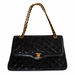 Vintage Chanel Paris Limited Edition Double Flap Bag, Black Quilted Lambskin, Gold-Tone Chain, Made in France
