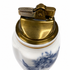 Vintage Enesco Porcelain Table Lighter, Blue Rose Bouquet with Gold Trim — Made in Japan