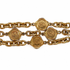 Vintage Fendi Charm Bracelet, Gold-Tone Wax-Seal Crowned FF Logo Medallions, Three-Strand, Toggle Clasp, Signed
