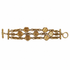 Vintage Fendi Charm Bracelet, Gold-Tone Wax-Seal Crowned FF Logo Medallions, Three-Strand, Toggle Clasp, Signed