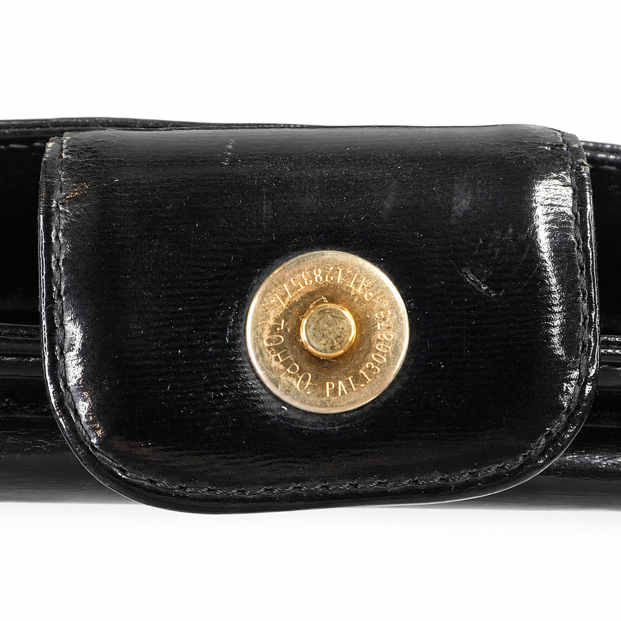 Vintage Yves Saint Laurent Black Leather Top-Handle Satchel, Kelly-Style with Gold-Tone YSL Hardware