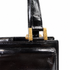Vintage Yves Saint Laurent Black Leather Top-Handle Satchel, Kelly-Style with Gold-Tone YSL Hardware