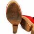 Yves Saint Laurent Red Leather Cork Wedge Sandals, Ankle Strap, Size 38.5 (EU)