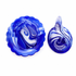 Mosser Glass Cobalt Blue Slag Hen on Nest Covered Candy Dish, Blue & White Marble Swirl, 6.5"